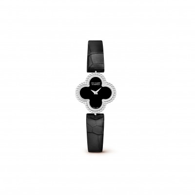 VAN CLEEF ARPELS SWEET ALHAMBRA WATCH18K WHITE GOLD, DIAMOND, ONYX VCARO8WU00